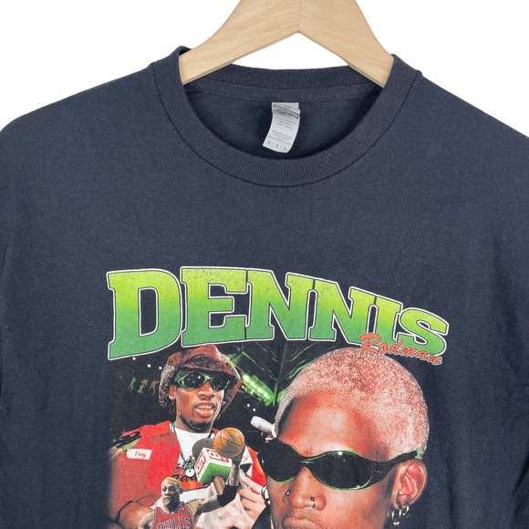 Dennis Rodman T-Shirt Black Size Medium Gildan Tee - Picture 4 of 9